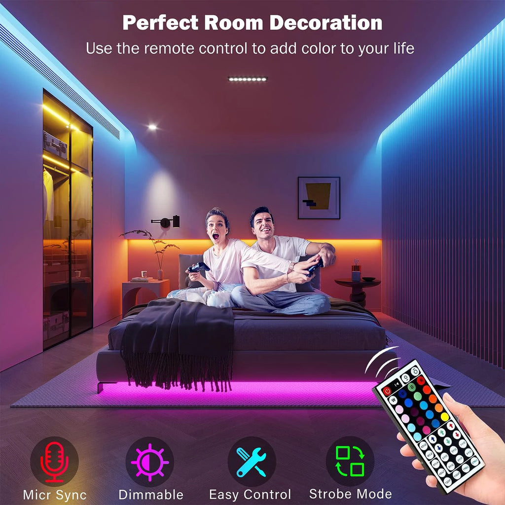 Veltrix RGB Glow Strip Lights — Smart App-Controlled Room Lighting